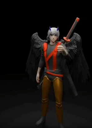 Full Body 3D character "raven vtrubers"